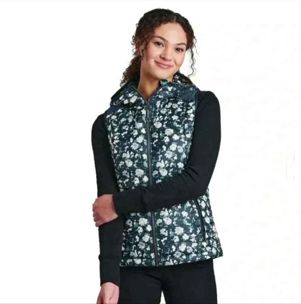 Kuhl Spyfire Hooded Down Vest In Forest Floral